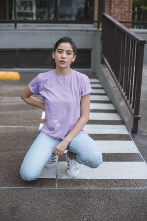 Cascade of Hearts Women T-Shirt Lavender