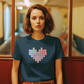 Tetris Heart Women T-Shirt Navy Blue