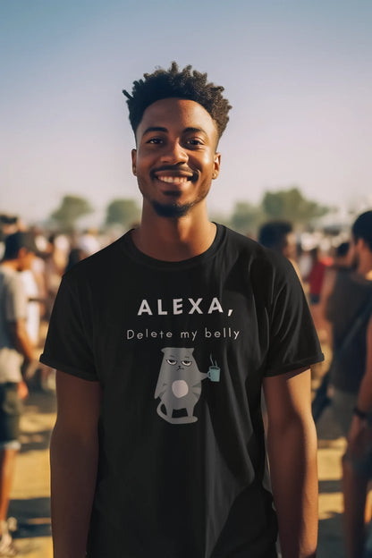 Alexa Delete My Belly Men T-Shirt Black