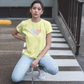 Tetris Heart Women T-Shirt Butter Yellow