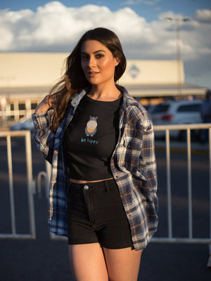 Be Hippy Crop Top Black
