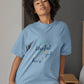 Brews & Service Women Oversized T-Shirt Steel Blue