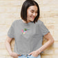 Wings of Color Design Crop Top Grey