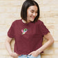 Wings of Color Design Crop Top Maroon