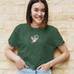 Wings of Color Design Crop Top Olive Green