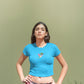 Wings of Color Design Crop Top Sky Blue