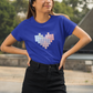 Tetris Heart Women T-Shirt Royal Blue