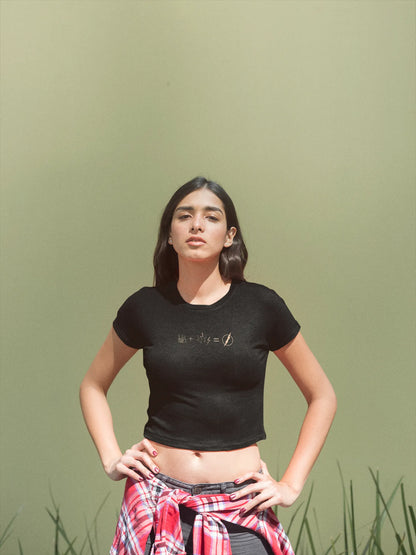 Flash Fusion Crop Top Black