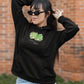 Frogever Green Women Hoodie Black