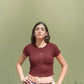 Gemini Moons Crop Top Maroon