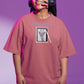 Giraffic Artist Women Oversized T-Shirt Lavender