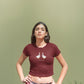 GOOSE BUMPS Crop Top Maroon