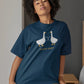 Goose-bumps Women Oversized T-Shirt Navy Blue