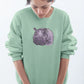 Hippo Haven Women Sweatshirt Mint Green