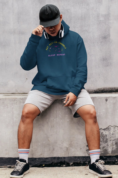 Eat Get In Trouble Men's Hoodie Navy Blue