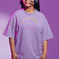 Eat Get In Trouble Women Oversized T-Shirt Lavender