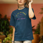 Eat Get In Trouble Women Oversized T-Shirt Steel Blue