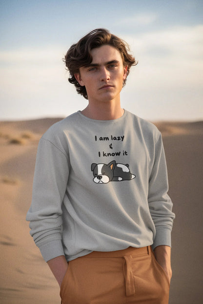 Slothful Statement Men Sweatshirt Grey