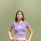 Lion Hearted Leo Crop Top Lavender