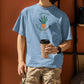 Life's Joy Rooted in Green Men Oversized T-Shirt Beige