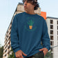 Life's Joy Rooted in Green Men Sweatshirt Navy Blue