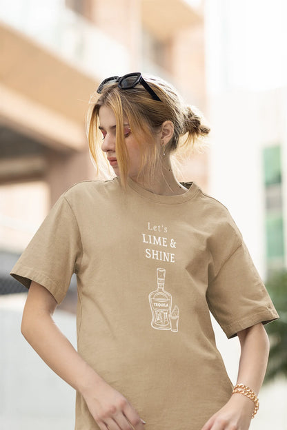 Lime 'n Shine Women Oversized T-Shirt