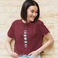 Lunar Cascade Crop Top Maroon