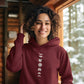 Lunar Cascade Women Hoodie Maroon