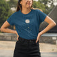 Celestial Harmony Women T-Shirt Navy Blue