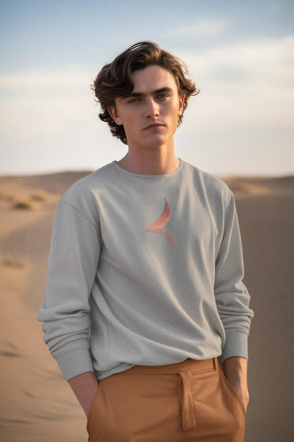Lunar Elegance Men Sweatshirt Grey