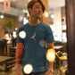 Lunar Elegance Men T-Shirt Navy Blue