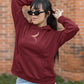 Lunar Elegance Women Hoodie Maroon