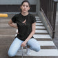 Lunar Elegance Women T-Shirt Black