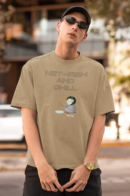 Netfish and Chill Men Oversized T-Shirt