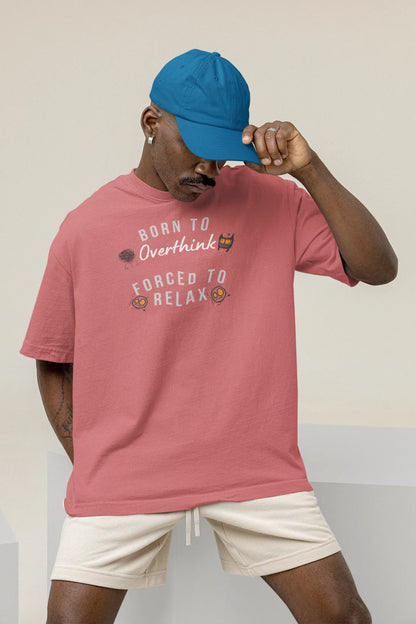 Born To Overthink Men Oversized T-Shirt Lavender