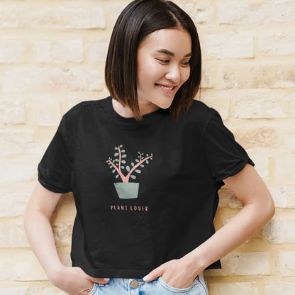 The Plant Lover Crop Top Black