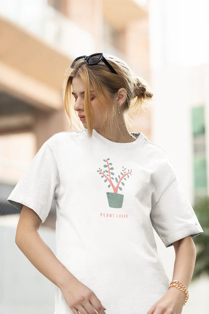 The Plant Lover Women Oversized T-Shirt Lavender