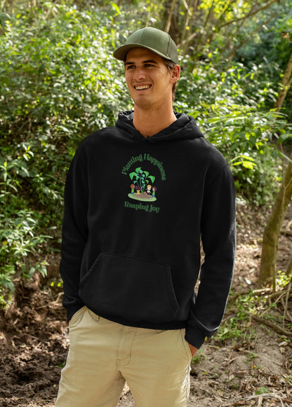 Planting Happiness Reaping Joy Men Hoodie Black