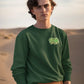Pocket Froggy Friends Men Sweatshirt Olive Green