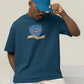 Raven-Paw Men Oversized T-Shirt Steel Blue