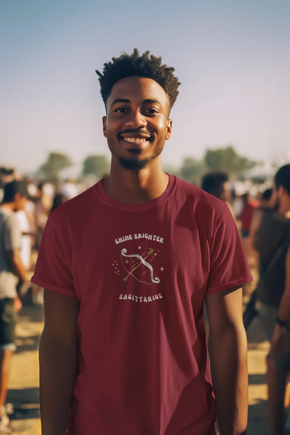 Sagittarius Radiance Men T-Shirt Maroon