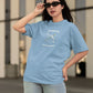 Sagittarius Radiance Women Oversized T-Shirt Steel Blue