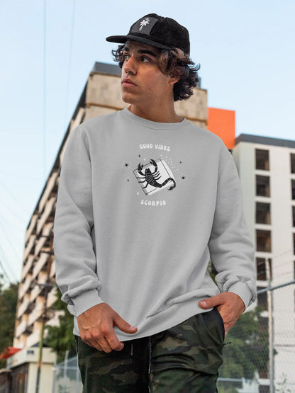 Scorpio Vibes Men Sweatshirt Grey