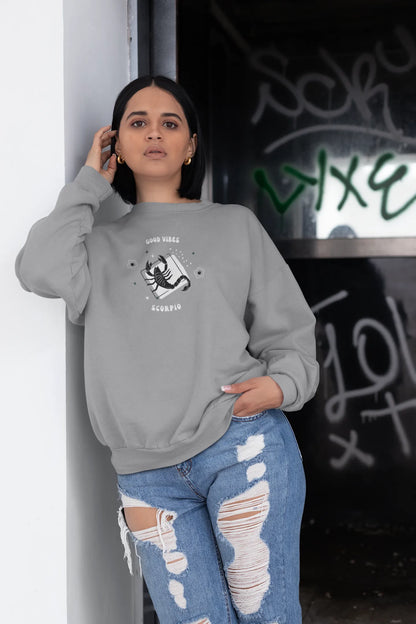 Scorpio Vibes Women Sweatshirt Grey