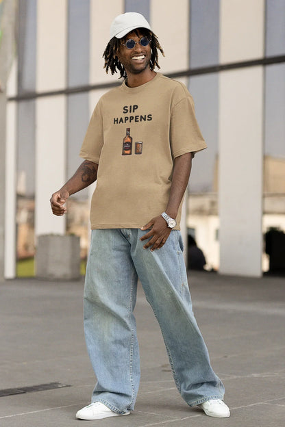Sip Happens Men Oversized T-Shirt