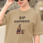 Sip Happens Unisex Oversized T-Shirt