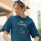Sip Happens Women Oversized T-Shirt Steel Blue