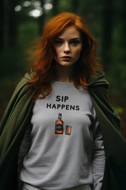 Sip Happens Women Sweatshirt Grey