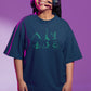 Zen Bones Women Oversized T-Shirt Navy Blue