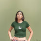 Triangular Harmony Crop Top Olive Green